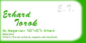 erhard torok business card